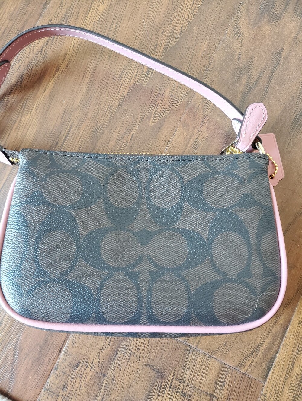 Coach Nolita 19 Signature Monogran Brown And Pink Mini Bag